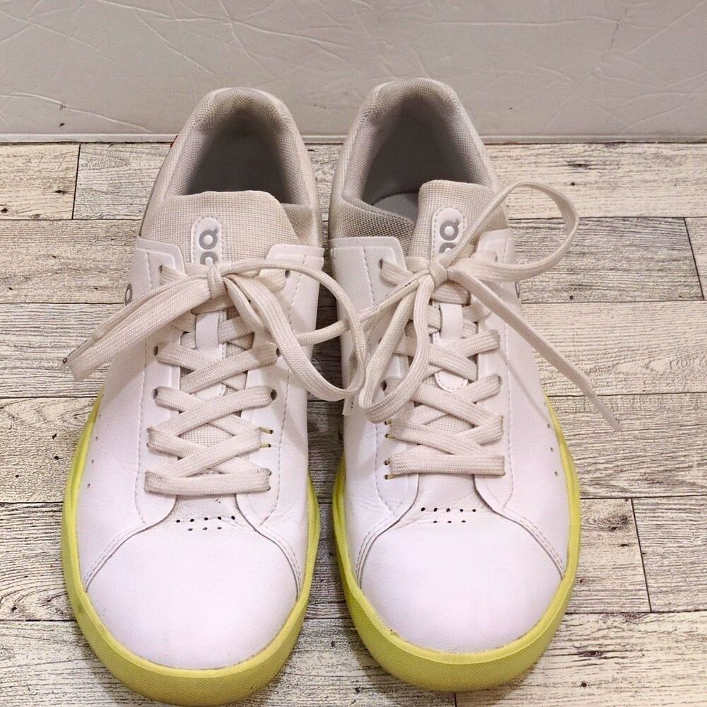 On Running The Roger Women’s Low Top  Athletic Sneakers White/Yellow Size 8.5 W